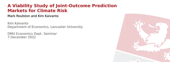 A viability study of joint-outcome prediction markets for climate risk