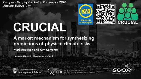 A market mechanism for synthesizing predictions of physical climate risks