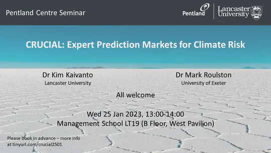 Expert Prediction Markets for Climate Risk