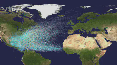 Atlantic hurricane tracks