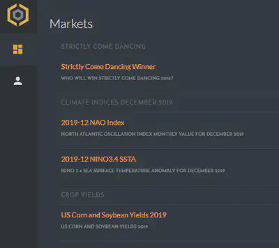 Markets menu